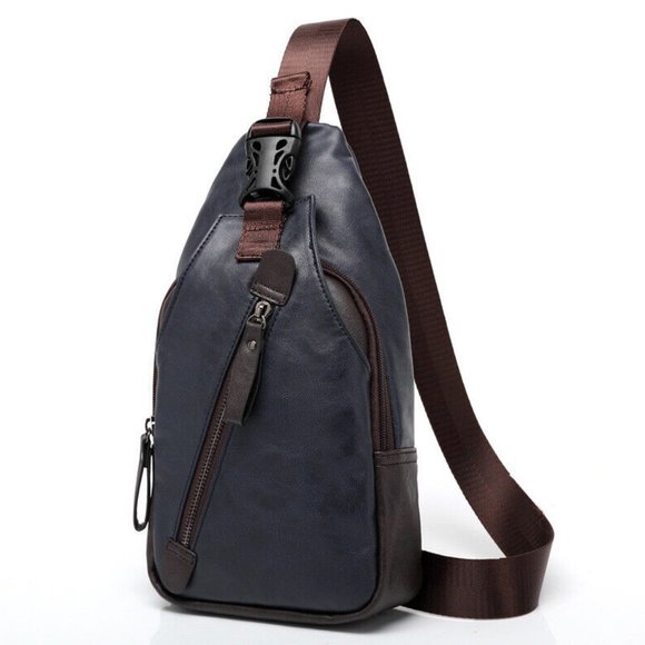 Zanza Bags Leather Chest Backpack Shoulder Pocket Pack Cross Body